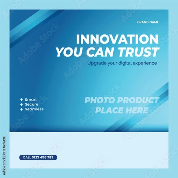 Obraz Blue Gradient Technology Banner Product Template