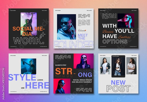 Fototapeta Social Media Post Layout