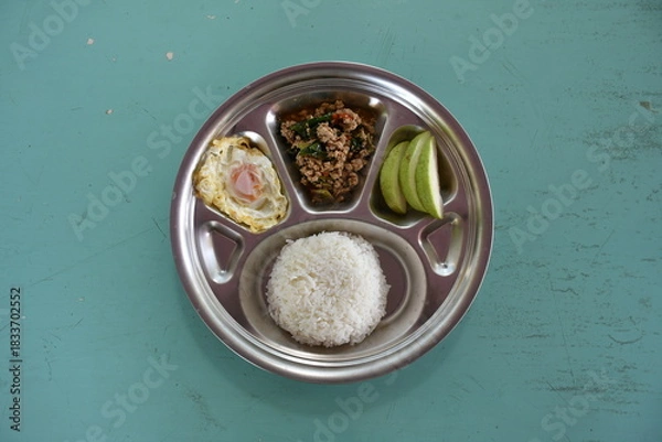 Fototapeta Thai daily school lunch