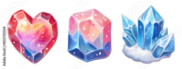 Fototapeta Enchanting Crystal Heart and Ice Formations for a Magical Valentine's Festival