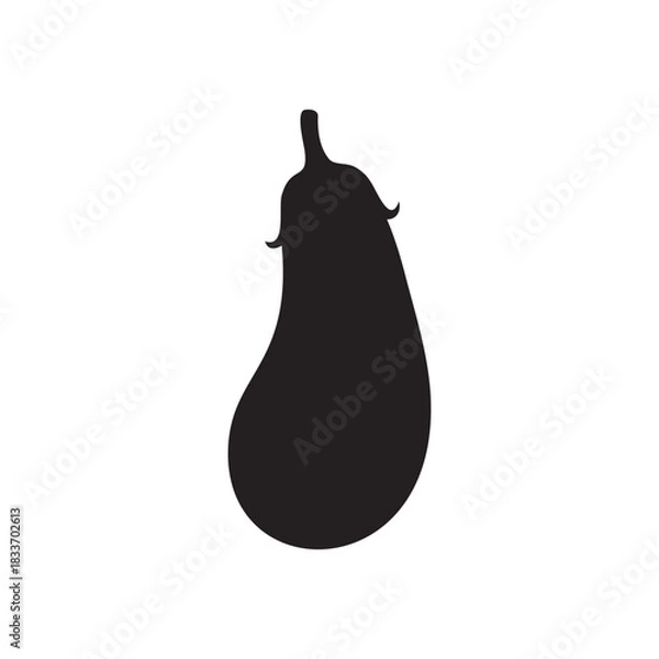 Obraz Eggplant silhouette vector flat illustration design.