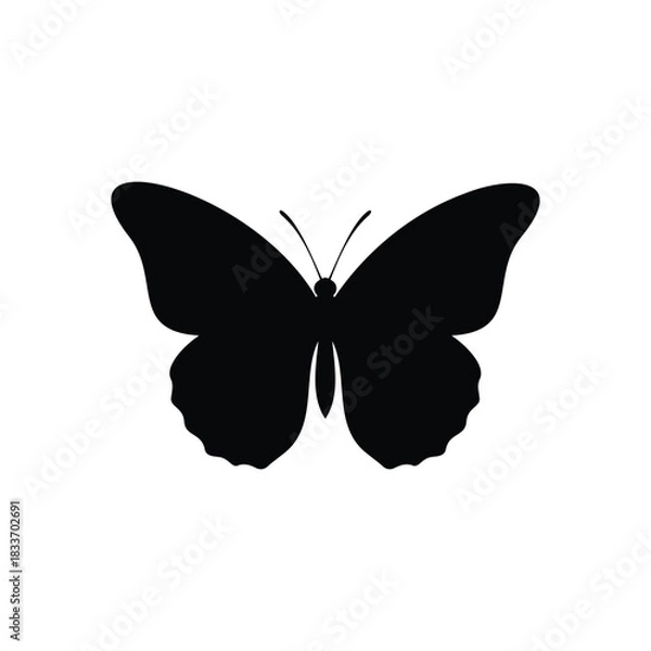 Obraz Butterfly silhouette vector flat illustration design.