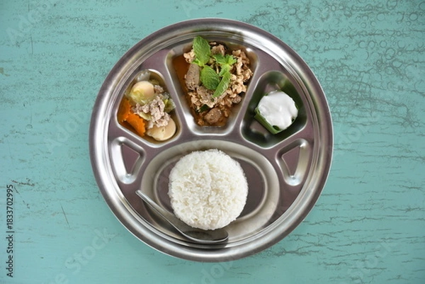 Fototapeta Thai daily school lunch