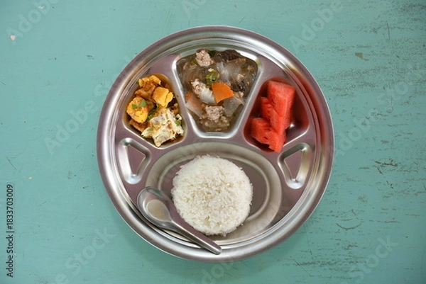 Fototapeta Thai daily school lunch
