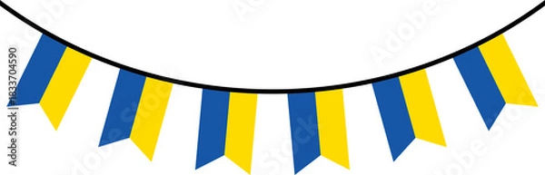 Obraz Seamless flag of Ukraine party bunting border. Flat design illustration.