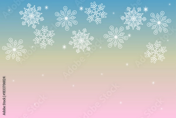 Obraz Snowflakes on Beautiful Gradient Background