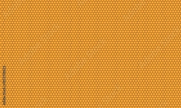 Obraz 蜂の巣やハニカム構造の六角形柄テクスチャ★yellow fabric texture