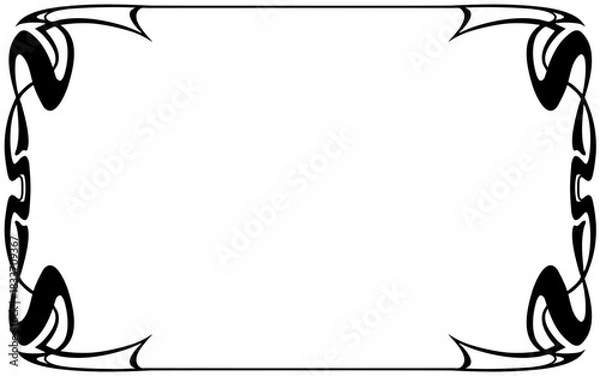 Obraz モノクロの手描き装飾枠。