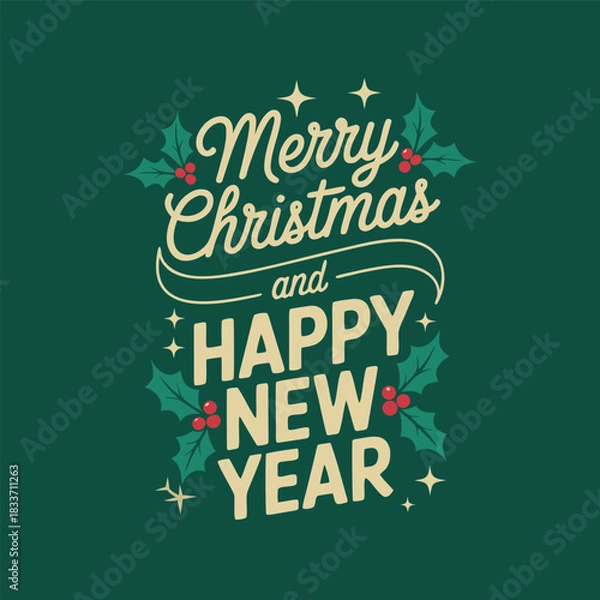 Fototapeta Greeting design for happy new year celebration