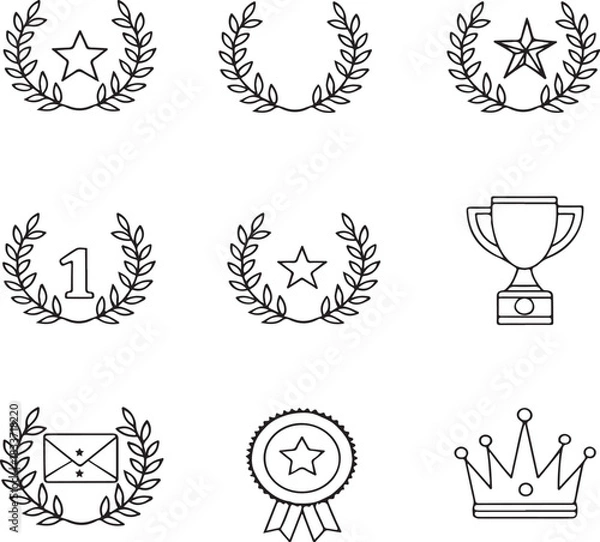 Obraz Graphic Award and Recognition Icon Set