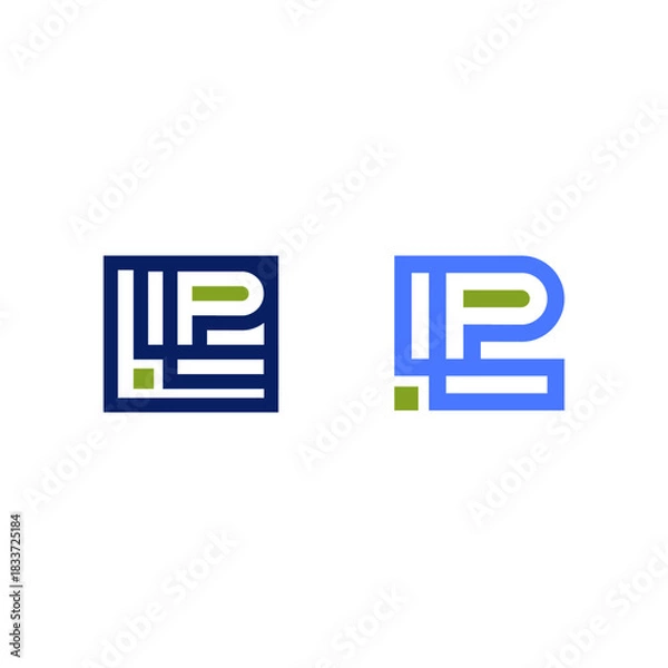 Fototapeta Logo PL or LP Square Logo
