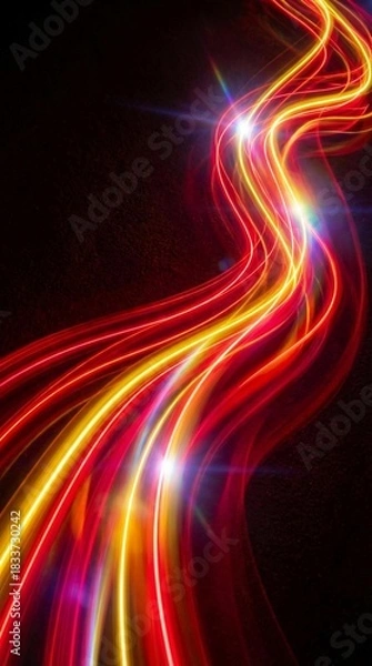 Fototapeta New abstract wave with dynamic, flowing line Background. 