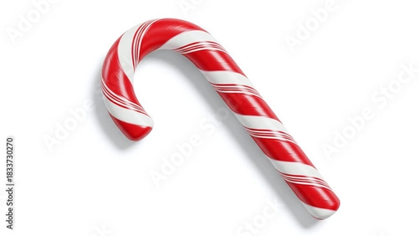 Fototapeta Classic red and white striped candy cane shiny 3D style plastic texture