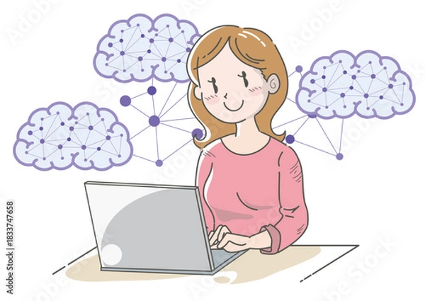 Fototapeta 人工知能を使いこなす女性1