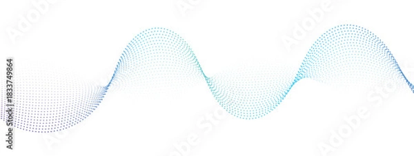 Fototapeta Dynamic wave pattern with vibrant gradient dots for modern design and technology
