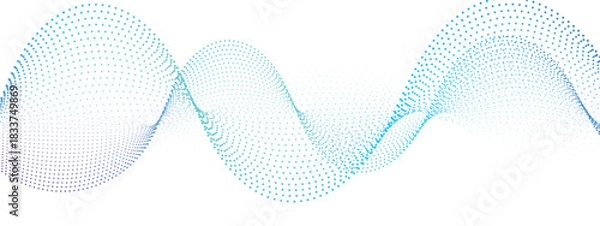 Fototapeta Stunning dynamic blue wave flowing across white background for modern design needs