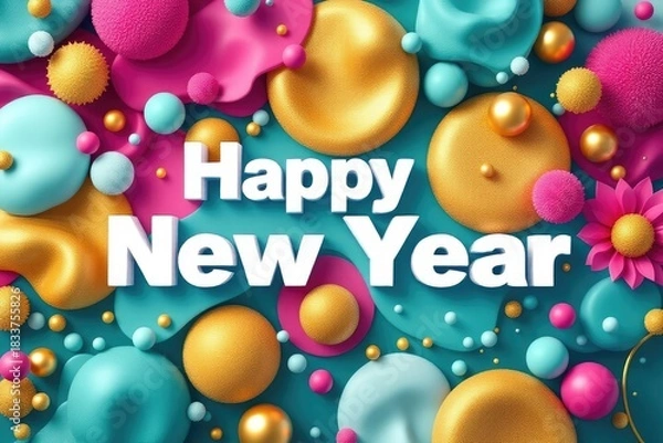 Obraz Festive happy new year composition