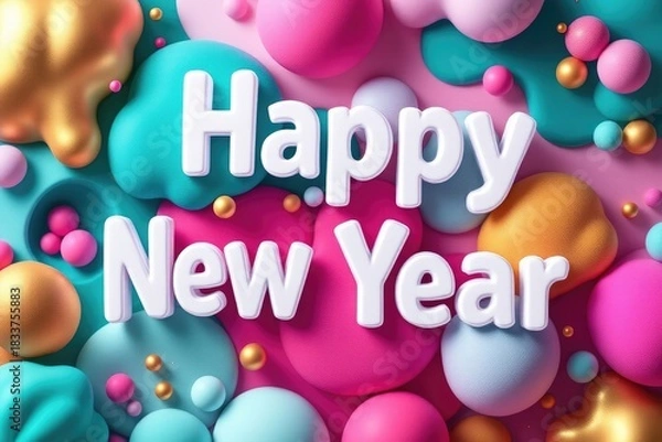 Obraz Festive happy new year greeting