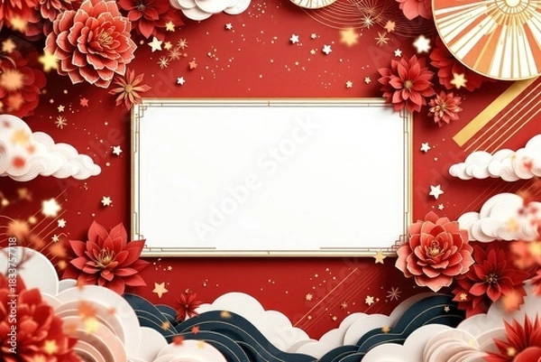 Obraz Festive ornamental background with blank space