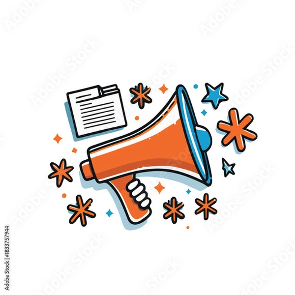 Fototapeta Holiday Office Megaphone Announcement