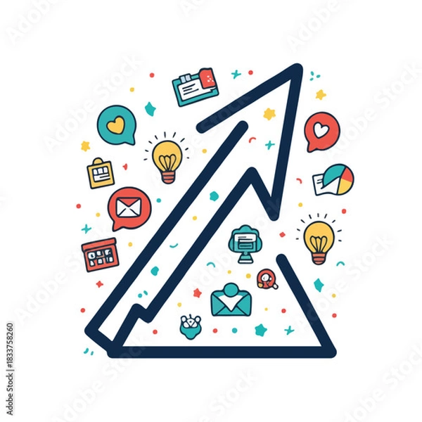 Obraz Business Growth Arrow Doodle Object