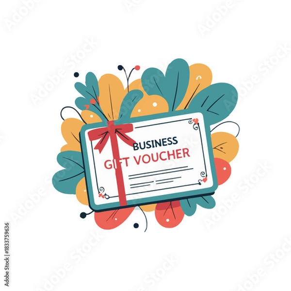 Obraz Corporate Gift Voucher Card Doodle