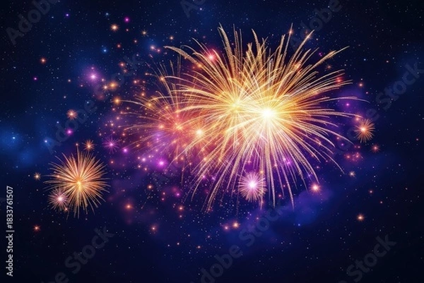 Obraz Fireworks display in dark sky