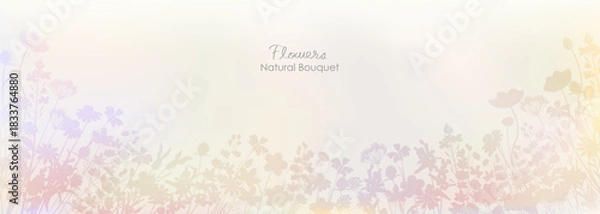 Obraz ナチュラルでシックな草花の背景イラスト