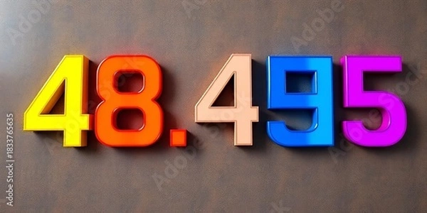 Obraz Vibrant rainbow-hued numerals on a textured backdrop,  texture,   number design