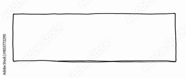 Obraz Simple black line frame border on white background,  square,  clean