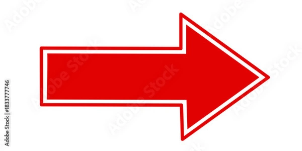 Fototapeta Clean right red arrow direction element