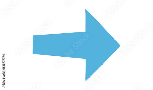 Fototapeta Simple right blue arrow direction element