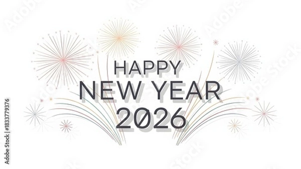 Obraz Happy New Year 2026 celebration with fireworks.