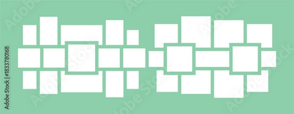 Obraz Pictures or photos frame collage layout abstract photo frames and digital photo wall template
