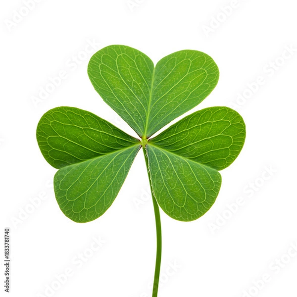 Fototapeta Three leaf clover on black background signifying good luck and fortune