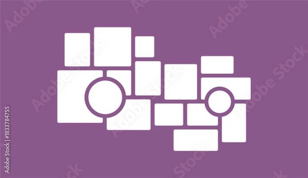 Obraz Pictures or photos frame collage layout abstract photo frames and digital photo wall template
