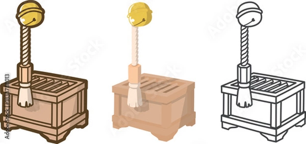 Obraz 賽銭箱と鈴