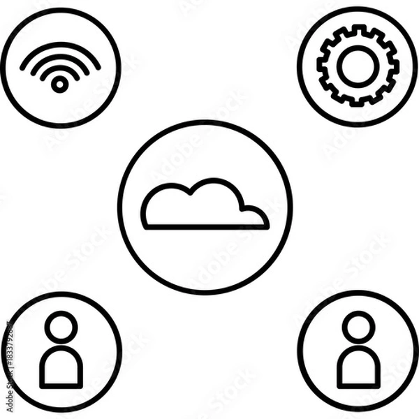 Fototapeta Networking Icon Illustration