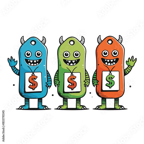 Obraz Price Tag Monster Trio