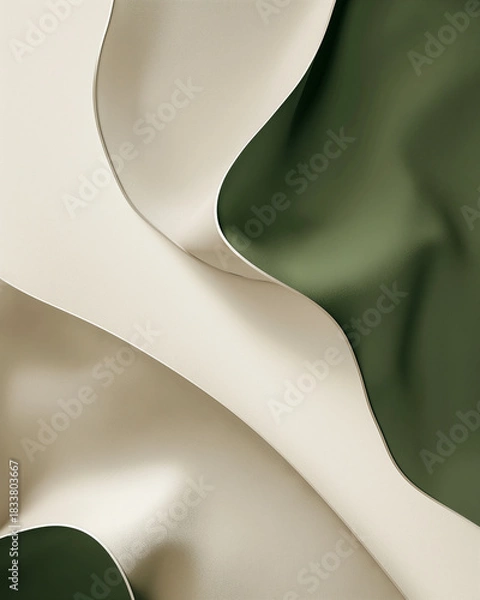 Obraz minimalistic abstract composition featuring smooth, flowing shapes and a neutral color palette. It is visually elegant and modern, making it suitable for a variety of design applications.