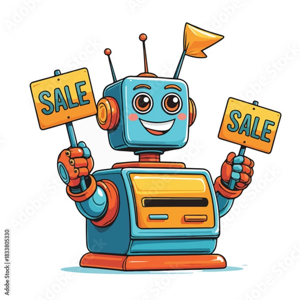 Obraz Shopping Robot Helper