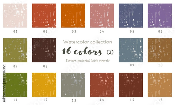 Fototapeta クレヨンパターン16色セット（part2）（スウォッチ登録あり）