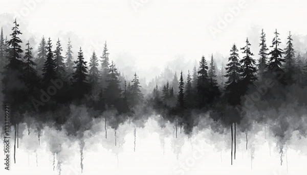 Obraz Misty Forest Landscape