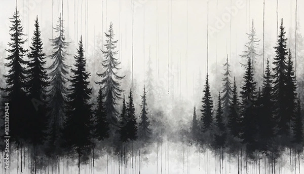 Obraz Monochromatic Forest Scene