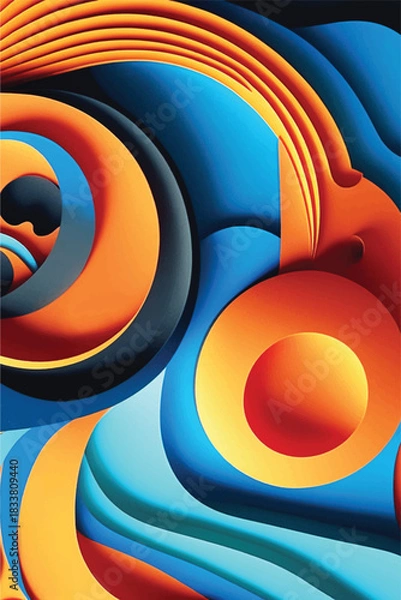 Obraz Multicolor geometric pattern Abstract volumetric background. Vector illustration	
