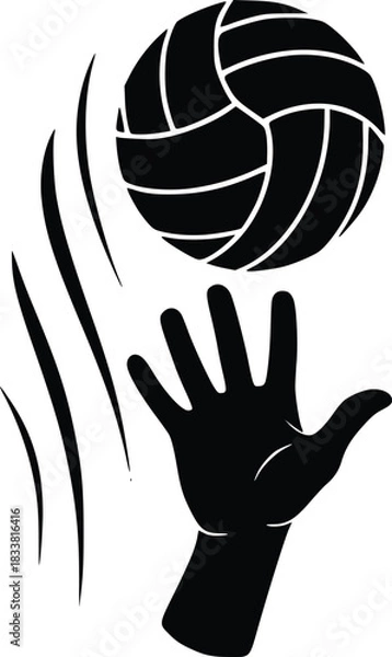 Obraz Volleyball player hand hitting ball in action, sports graphic