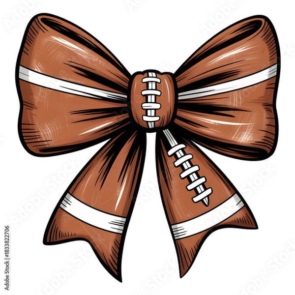 Fototapeta Celebrate football season with this adorable bow! Perfect for team spirit decorations and fun festive crafts, show off your love for the game!