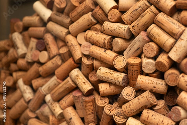 Obraz Large pile of wine bottle corks