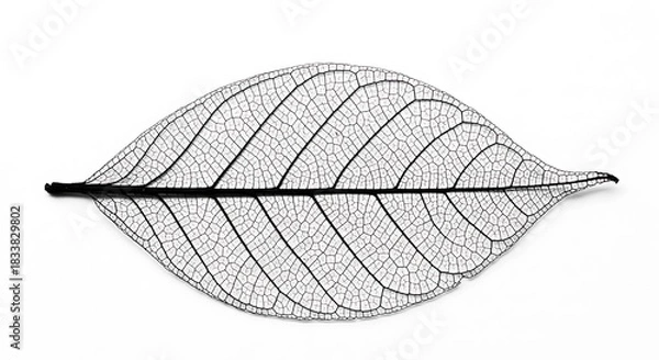 Fototapeta Intricate natural patterns revealed through the delicate venation of a dried leaf