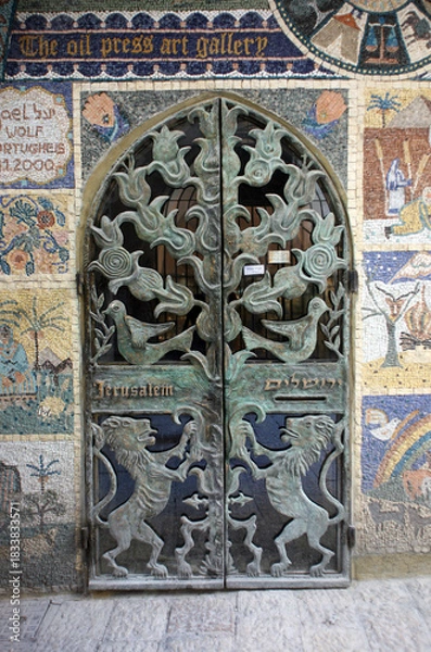 Obraz Art gallery in the renovated Old Town Cardo Street - the main street of ancient Jerusalem, Israel